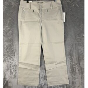 Calvin Klein Women Cropped‎ Lowrise Straight Leg Pants Khaki Size 2
